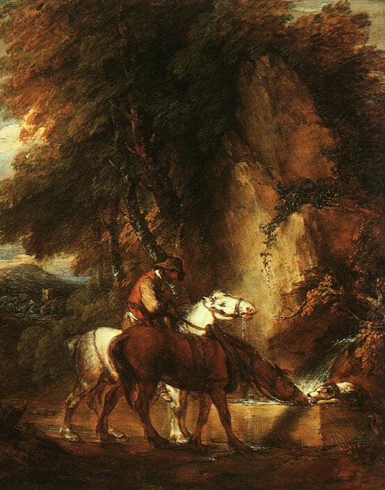 Wooded Landscape with Mounted Drover, Thomas Gainsborough